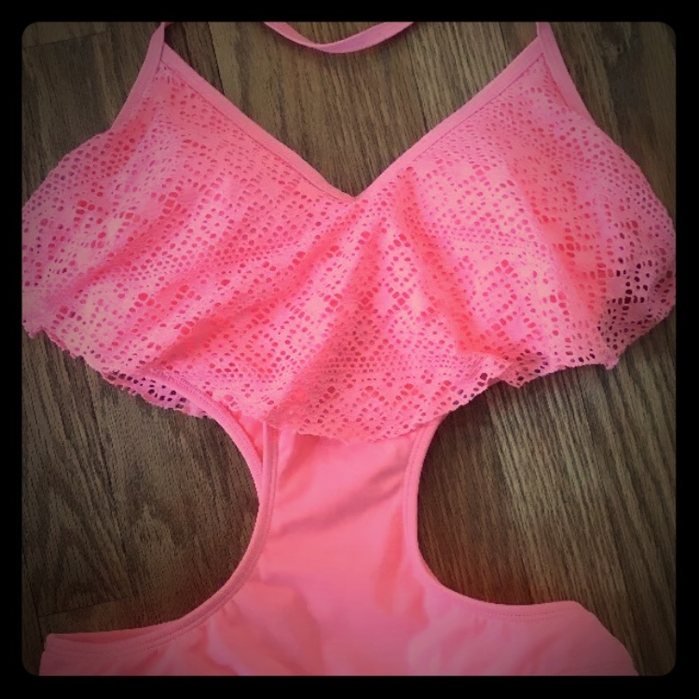 LA Hearts One-Piece Bathing Suit Cut-Outs